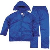 400 Navy Blue Medium PVC Coated Polyester Rain Suit