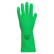 (pack Of 12prs) Polyco Nitri-Tech Iii 33cm Size10 Green Flock Lined Nitrile Gauntlets