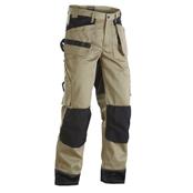 BLAKLADER 1503 D92 SHORT KHAKI/BLACK CRAFTSMAN TROUSERS C/W FOC KNEE PADS