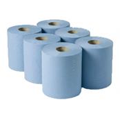 (pack Of 6) Lucart Easy150b 150mx175mm 2ply Blue Centre Feed Paper Rolls